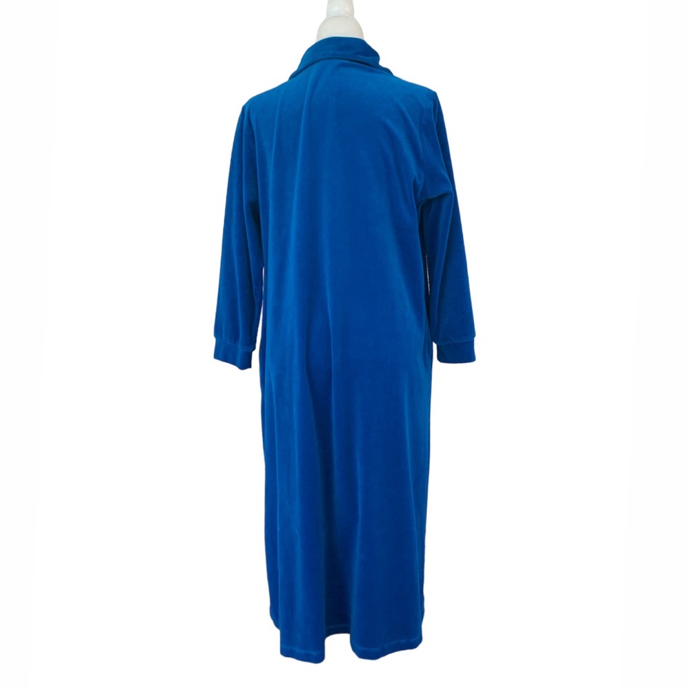 Vintage Velvet Robe Housedress With Gold Zipper - image 2